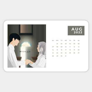 Calendar 2022 August with Korean Dramas Sticker